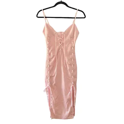 Majorelle Revolve Spaghetti Strap Dress Lace Up Front Pink XS • $39.88