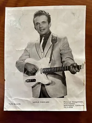 Merle Haggard Signed Photograph Bakersfield Sound Vintage Original Gem 💯 Auth • $300