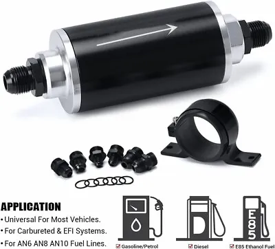 NEW 10 Micron Inline Fuel Filter W/ 6AN 8AN 10AN Adapter Fitting An6 Fuel Filter • $22.95