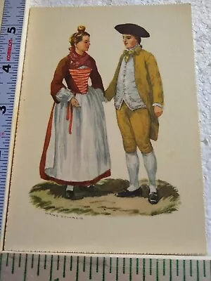 Postcard 18th Century Swiss Costume Valais • £12.54