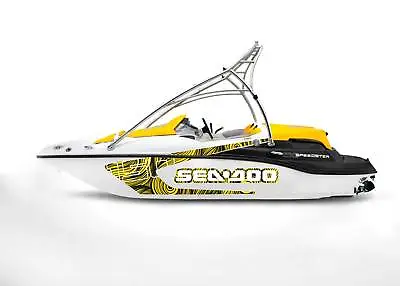 GRAPHIC REPLACEMENT KIT DECAL SPORTSTER SEA DOO SPEEDSTER 150 Yellow Waves • $201.19