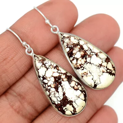 Natural Wild Horse 925 Sterling Silver Earrings Jewelry CE28375 • $11.99