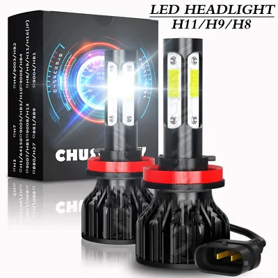 4-Sides H11 LED Headlight Kit Low Beam Bulbs Super Bright 6500K White 380000LM • $15.99