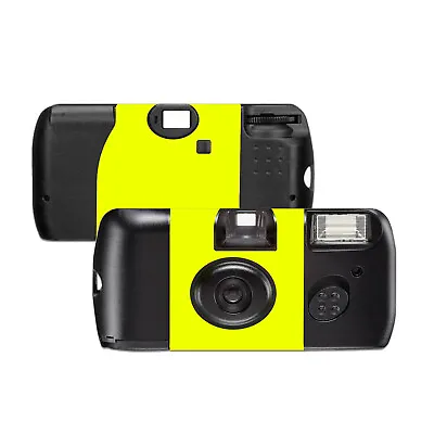 5 Fluorescent Yellow Label Single Use Disposable Cameras-can Be SL56015-5pk • $73.65