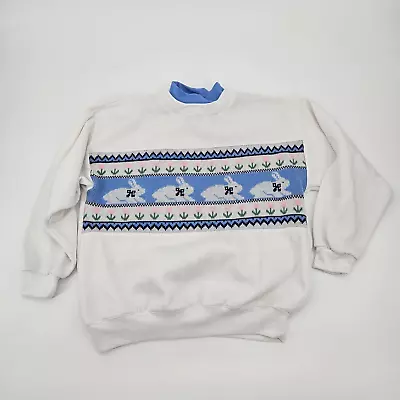 Vintage Easter Bunny STEPPINGSTONES Sweatshirt Size Medium White Turtleneck • $15