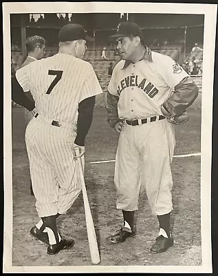 1957 Photo Type 1-NY Yankees Mickey Mantle Cleveland Indians Mike Garcia • $200