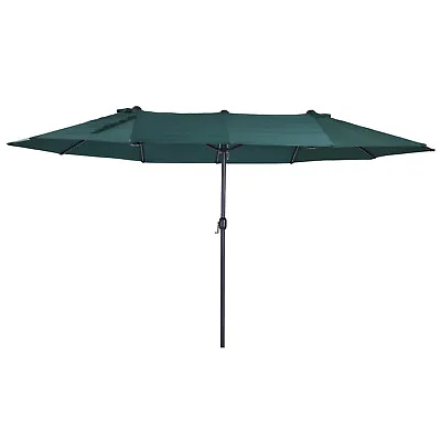 Outsunny 4.6M Garden Patio Umbrella Canopy Parasol Sun Shade W/o Base Green • £78.99