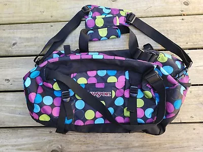Jansport Polka Dot Pattern Duffle Bag Carry On Backpack Beach Bag Baby • £16.86