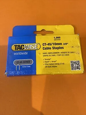 Tacwise Ct45 10mm 3/8 Inch White Cable Tacker Staples (1000 Per Pack) • £9.99