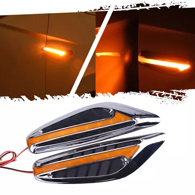 2x Car Steering Fender LED Side Marker Light Turn Signal Lamp Yellow Accessories • $18.24