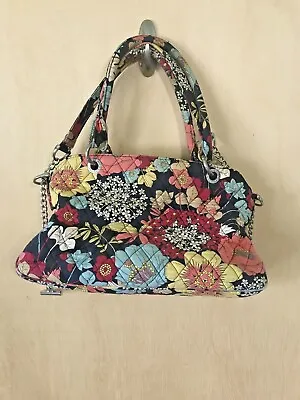 Vera Bradley Happy Snails Tote Handbag Chain Shoulder Bag Quilted Floral GUC • $24.99