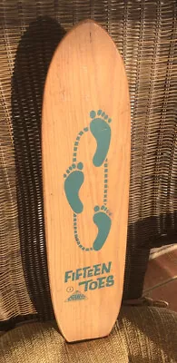 Vintage Nash Wood Skateboard  Fifteen Toes Green Footprints Sidewalk Surfboard • $249.99