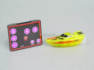 Remote Control RC Micro BOAT MINI RC Boat RC Toy + Extra Batteries Yellow • $7.99