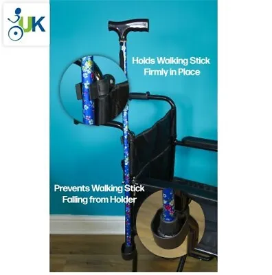 Walking Stick Crutch Holder Securely Fix Your Sticks To Wheelchair Or Walker • £8.99