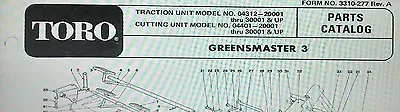 TORO GREENSMASTER 3 GENERAL Riding Lawn Tractor & Mower Implement Parts Manual • $83.21