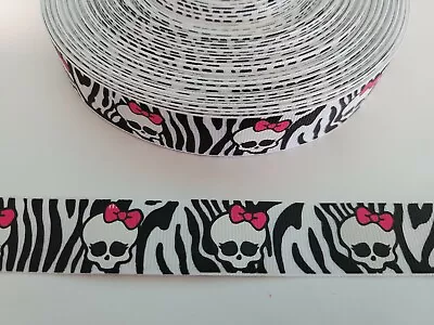 5 Yards 7/8  Monster High Grosgrain Ribbon Hair Bow Supplies. • $3.89