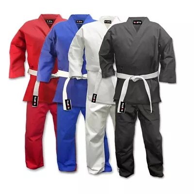 Adult Karate Suit Aikido Martial Art Gi Uniform Suits White Black Blue Red • £24.99