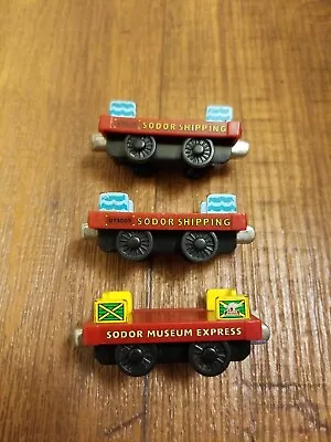 Thomas & Friends Train Sea Cargo Car (x2) Dinosaur Car (x1) 2006 Lot Of 3 • $7