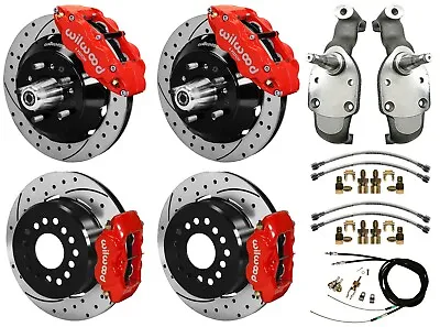 $3939.99 • Buy Wilwood Disc Brakes,14  Front & 12  Rear,2  Drop Spindles,59-64 Impala,drill,red