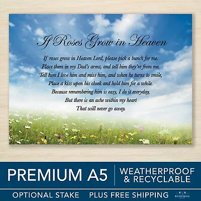 Dad Memorial Grave Card Birthday Anniversary Fully Waterproof A5 & Freepost • £5.99