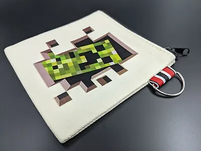 Minecraft Creeper Kids Coin Bag Gamer Zippered Canvas Pouch With Key Ring NEW • $8.95