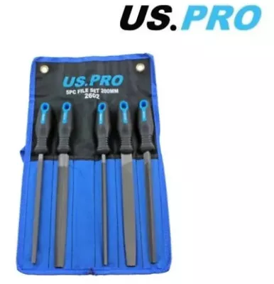 £11.50 • Buy US PRO TOOLS 5pc METAL FILE SET L200mm Flat Square Round Triangular Half Round