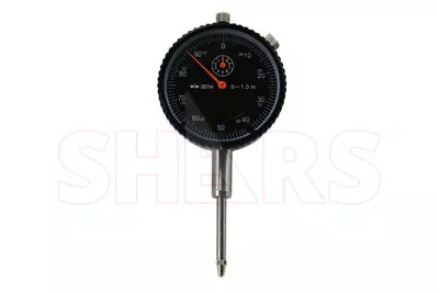 1  High Precision Dial Indicator .001  Agd 2 Graduation Lug Back Black New !] • $11.95