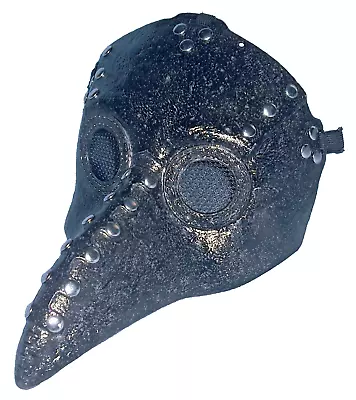 Plague Doctor Steampunk Mask Bird Beak Raven Crow Padded Black Chrome Stud Trim • $12.99