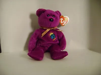Millennium Bear TY Beanie Baby BEAR W/ TAG ERRORS 1999 MILLENIUM GASPORT Retired • $222.94