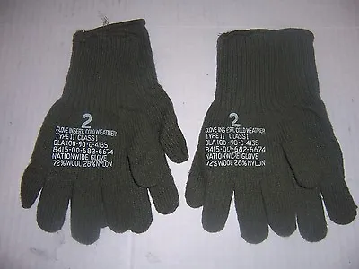 2 New Pair Military Wool Gloves Made USA Size 2 Men SM-MED Cold Weather Glove • $9.75