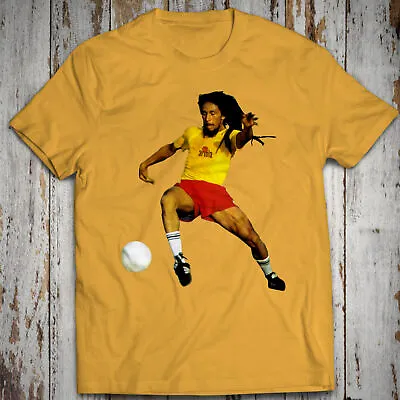Bob Marley Playing Football The Reggae Legend Unisex Cotton T-Shirt M-4XL • $22.95