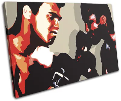 Muhammad Ali Joe Frazier Sports SINGLE CANVAS WALL ART Picture Print • £19.99