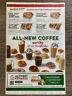 (4) Krispy Kreme Doughnuts Coupons - Donut Offers Exp. 5/22/2024 • $1.40