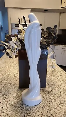 Vintage 90s Art Deco Haeger White Ceramic Statue Couple Figurine Lovers • $44.95