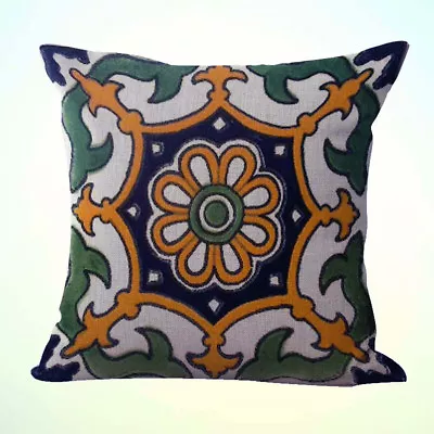 Mexican Spanish Talavera Cushion Cover Pillow Case Covers • $15.88