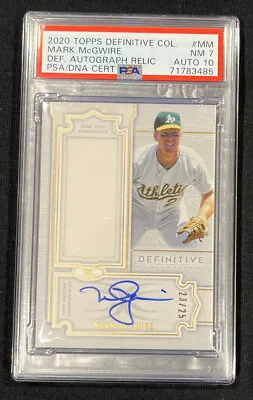 2020 Definitive Mark McGwire Jersey Autograph 23/25 PSA 7 Auto 10 • $250