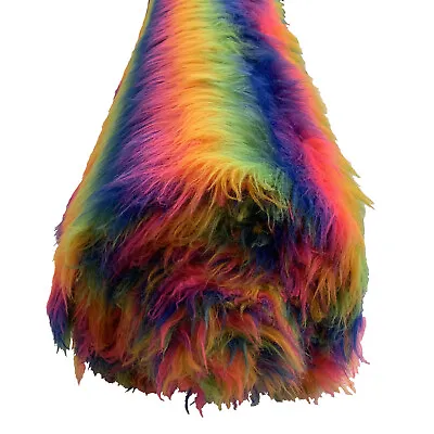 LONG PILE FAUX FUR FABRIC Luxury Plush Toys Soft Fluffy Costumes Dress Clothing • £1.99