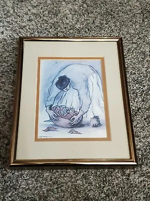 Framed R.C. Gorman Print Woman With Chiles Navajo Art 8-1/4  X 6-3/4  • $23