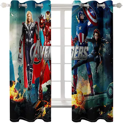 Bedroom Curtains Ring Top Eyelet Marvel Hero Blackout Opaque Decor UV Protect • £63.24