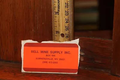 Vintage Coal Mining Decal Sticker Bell Mine Supply Summersville WV • $4