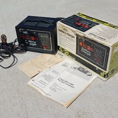 Sears 6 Amp 2 Amp Battery Charger 12v Tested Works Manual Box Multi Use 2871827 • $52