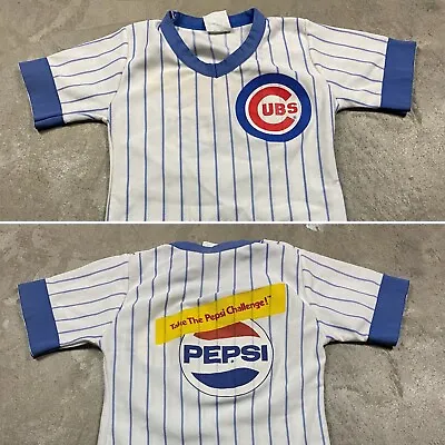 Vintage Chicago Cubs Pepsi Challenge T Shirt Jersey Youth Boys S/M Kids 90s • $14.99