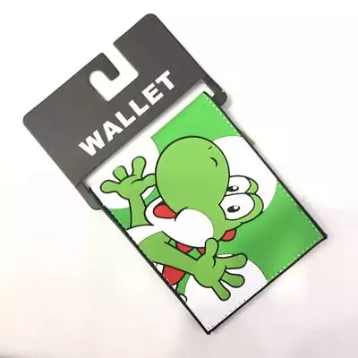 Super Mario Yoshi Short Wallet PVC Bi-fold Wallets ID Card Holder Coin Purse • $12.55