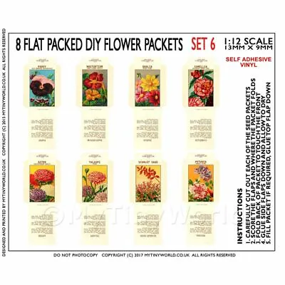 8 Dolls House Flower Seed Packets (Set 6) • £1.99