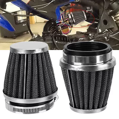 2x Motorcycle 50mm Air Filter Pod For Honda Kawasaki Suzuki Yamaha Universal UK • £9.88