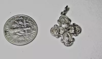 Vintage Sterling Silver I Am A Catholic Please Call A Priest Charm Medal Pendant • $12