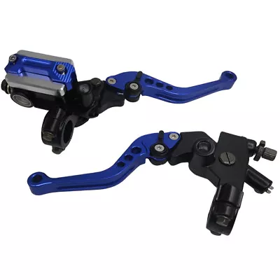 7/8'' 22mm Blue Motorcycle Brake Clutch Master Cylinder Lever Set • $26.99