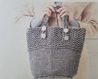 Super Chunky Easy Knitting Pattern Tote Shopping Bag (907) • £1.95