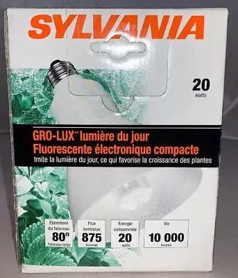 NEW- Sylvania Gro-Lux Electronic Compact Fluorescent Bulbs CF20EL/R40/GRO/D • $9.99