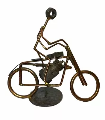 Handcrafted Motocross Motorcycle Bike Collectible Handmade Metal Art Figurine • $13.83